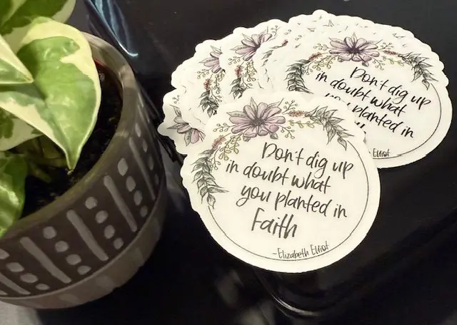 A close up of some stickers on the table