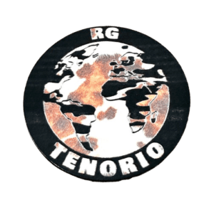 A round logo with the words " rg tenorio ".